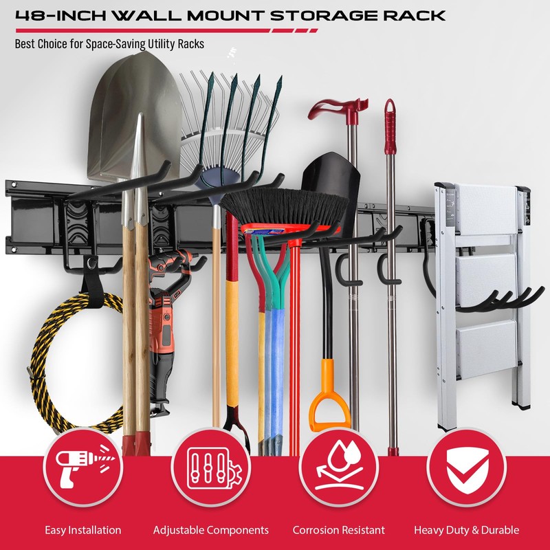 48" Heavy Duty Garage Wall Organizer, Wall Mount Tool Storage