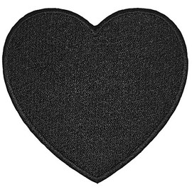 Papapatch Black Heart Love Shape Romance Design DIY Sew on Iron on Embroidered Applique Badge Sign Patch (IRON-HEART-BK)