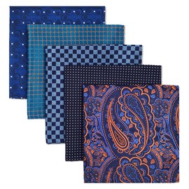 Shlax&Wing Pack of 5 Assorted Handkerchiefs for Men - Square - One Size - SET25