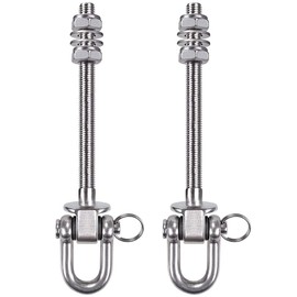SELEWARE 180° Heavy Duty Swing Hangers, 800 KG Capacity Permanent Antirust Stainless Steel 304, 14.5 cm Wood and Steel Beam Porch Swing Sets Yoga Hammock Cair Punching Bag, 2 Pack