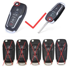 Flip Key Fob Shell Cover for Ford Mustang 1999 2000 2001 2002 2003 2004 2005 2007 2008 2009 2011 2013 2014 Fusion Flex Explorer XLT Escape Expedition 2003-2016 F150 STX SE FX4 (flip 4 button white)