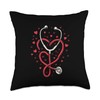 Stethoscope Heart Throw Pillow