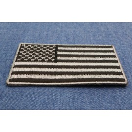 Ivamis US Flag Patch Black and Gray 2.5 Inch- 2.5x1.4 inch - P4945