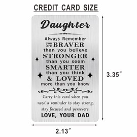 Alotozo Daughter Gifts from Dad - Christmas Xmas Gifts from Dad to Daughter - Inspirational Card to Daughter from Father - Daughter Greeting Card