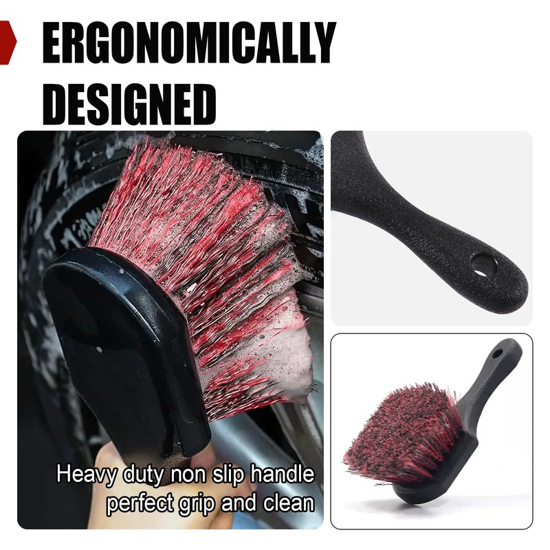 ZIMISI Car Wheel Tire Brush & Detail Brush Set, Short