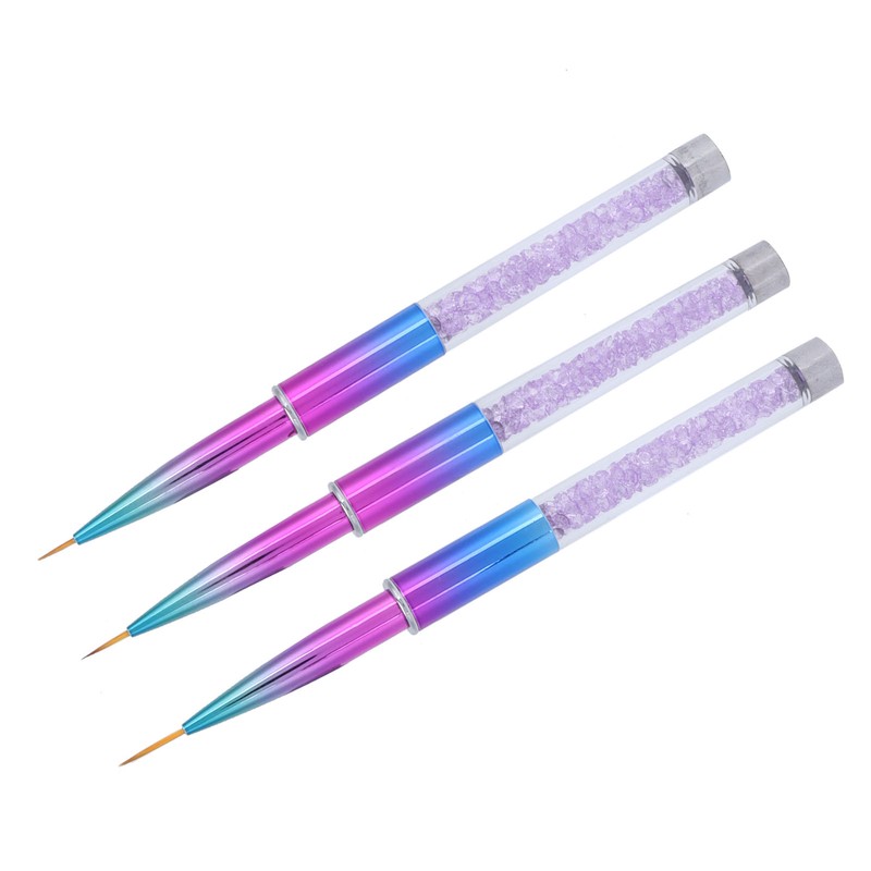 3Pcs Nail Liner Brush Lid Gradient UV Gel Pattern Drawing