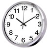 Wall Clock 12 Inch Metal Frame Glass Cover Non-ticking Number