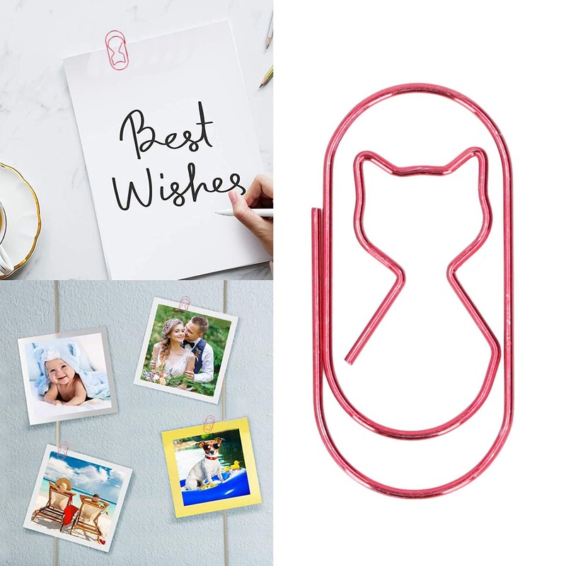 4 Box Cute Cat Paper Clip Fun Shaped Plated Surface