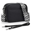 KALIDI Women's Shoulder Bag, Small Bag, Mini Bag, Crossbody Crossbody Multi-Layer, Waterproof, Lightweight, Solid, Large Capacity, Leather, Includes 2 Shoulder Straps, White + Black