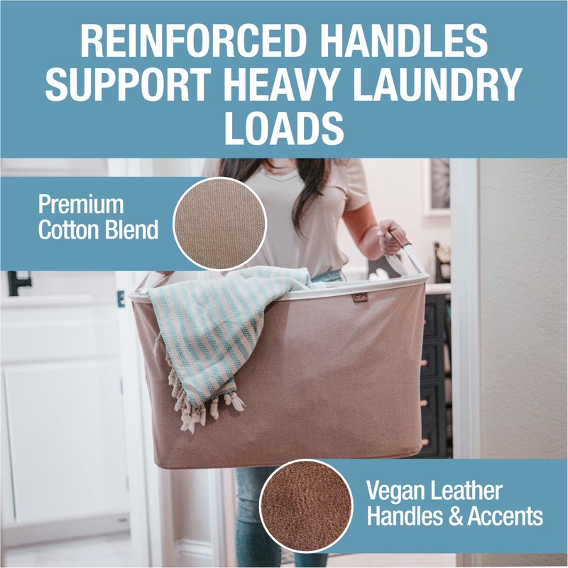 CleverMade Collapsible Laundry Basket LUXE 2 Pack – 60L (16