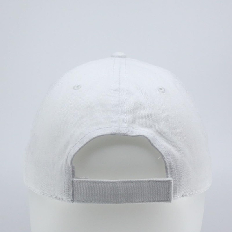 Plain Basic Bold Cotton Adjustable Dad Hat Baseball Cap (White)