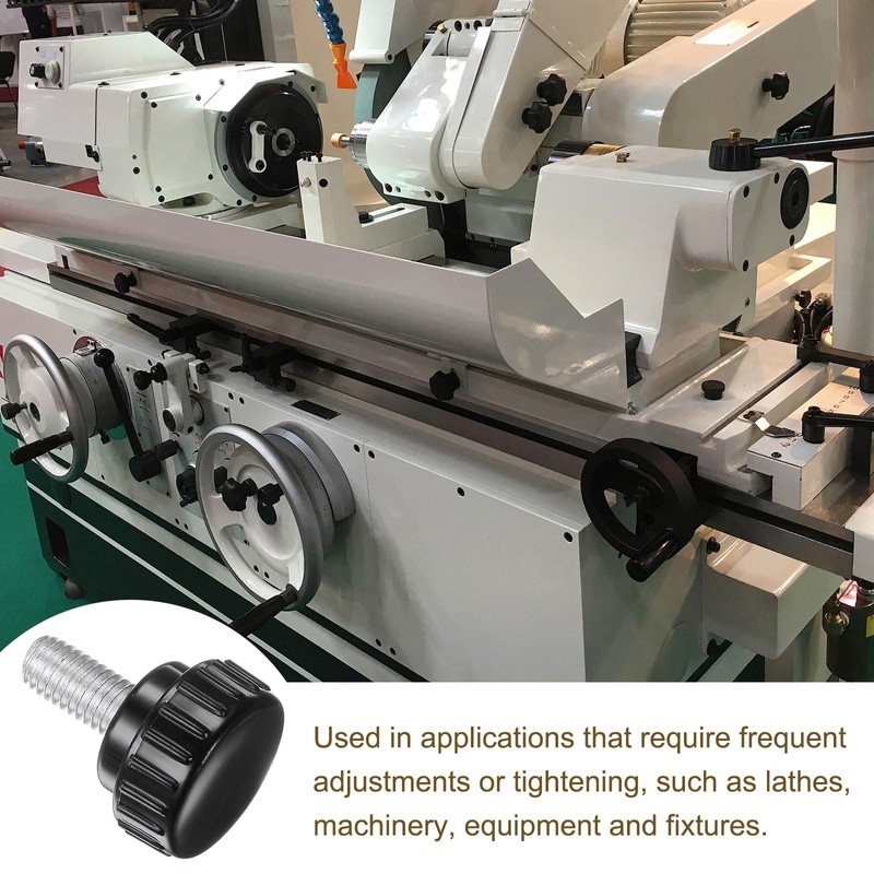 sourcing map 20pcs M8 x 15mm Male Thread Knurled Knobs,