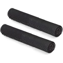SteadMax Shelf Liner, Non-Slip Ultra-Grip Mats for Kitchen or Bathroom Shelves, Cabinets, Pantry, Cutable Material, 12 inch x 10 feet Total, Non-Adhesive Drawer Liner, Black (2 Pack)