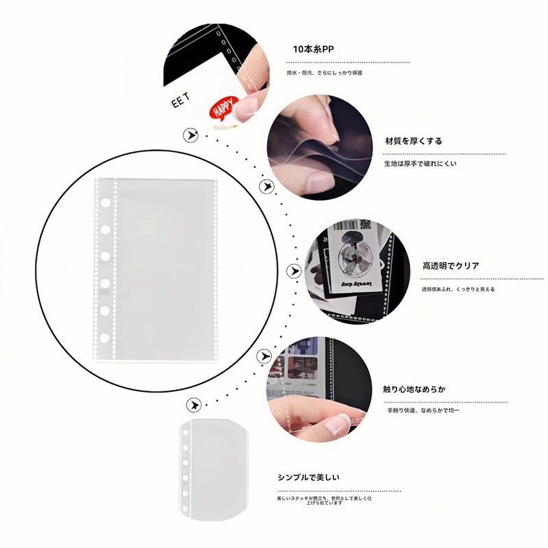 Sticker Album A6 Size Transparent Removable 3-Layer Film For Girls