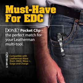 Donk! Pocket Clip Compatible with Wave, Wave Plus+, Surge & Charge AL, ALX, Ti, XTi - Titanium TC4 - Custom Designs - Quick Release - Extra Carry Options - Camo