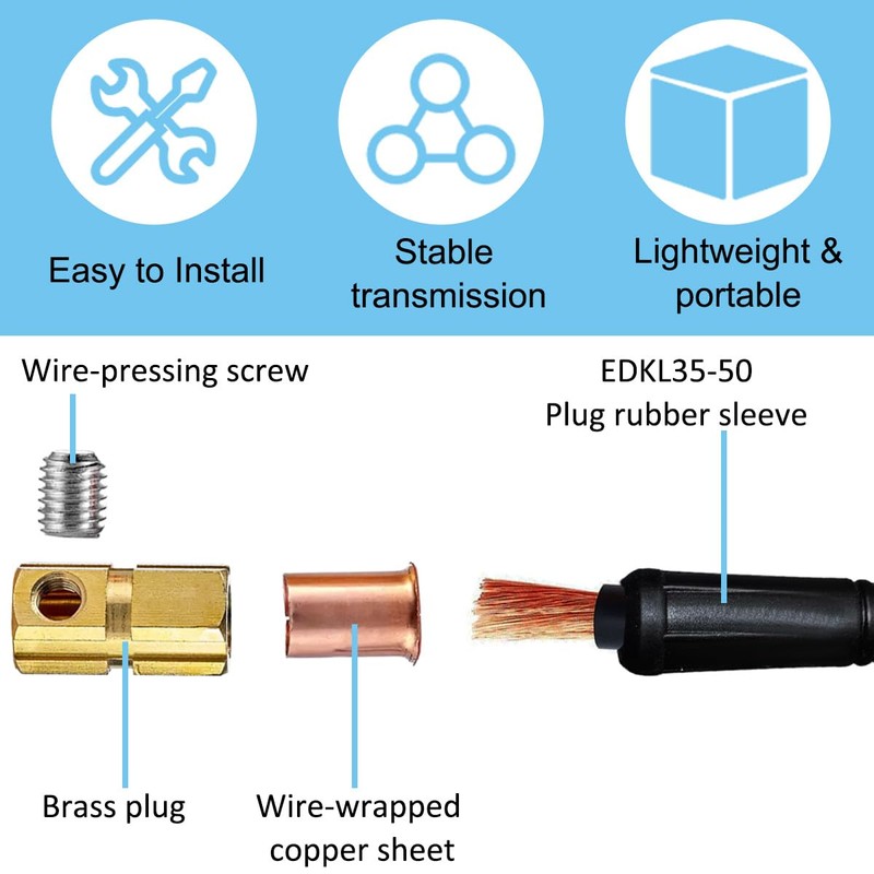 EATBALE EDKL35-50 315Amp Connector Replacement Parts for TIG Welding Cable