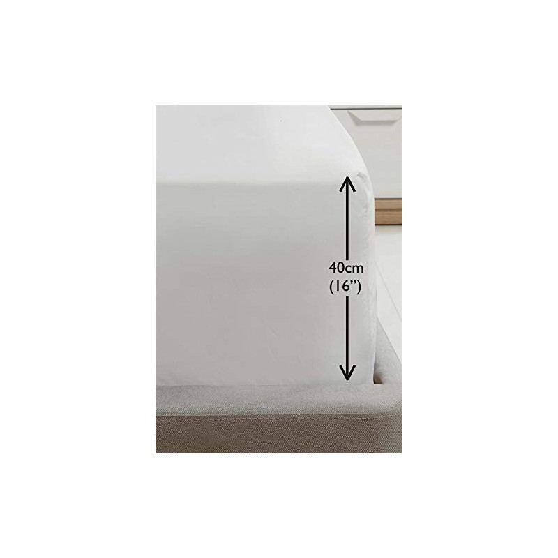 Rapport Luxury Super Soft Percale Plain 16" Deep Single White