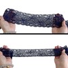 10 Yards Navy Blue Floral Stretch Lace Trim, 3 Inch