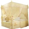 Luxury Princess 3 Side Openings Post Bed Curtain Canopy Netting