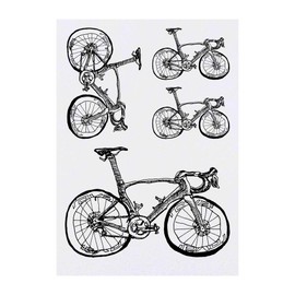 4 x 'Bicycle' Temporary Tattoos - Water Resistant, Skin-Safe, Non-Toxic Transfers, Mixed Sizes (TO00014302)