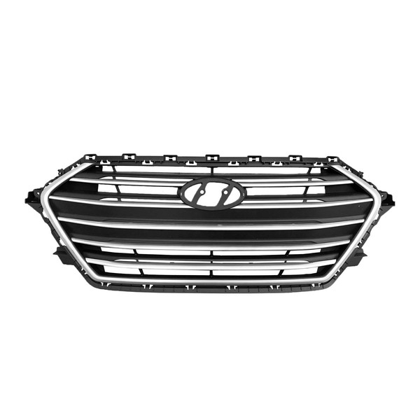 2017-2018 Hyundai Elantra Front Grille; Sedan Models; Usa Built; Black