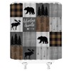 YSSFAV Rustic Cabin Shower Curtain Bear Deer Moose Camping Lodge