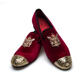 JITAI Men's Retro Velvet Embroidery Elegant Moccasin Shoes Leisure Shoes - - 43 EU