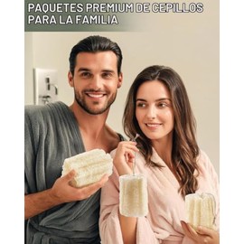 Zacate Para Cuerpo, Cepillo Para Cuerpo, 4 Piezas de Esponjas Naturales de Lufa, Exfoliante Corporal para Hombres y Mujeres, Ideal para Limpieza de Pi