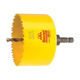 Starrett Bi-Metal Deep Cut Hole Saw with Arbor and Abrasion Resistant HSS Teeth - Ideal for Cutting Metal, Steel, and Wood - 3-1/2" Diameter, 2" Depth - ADCH0312