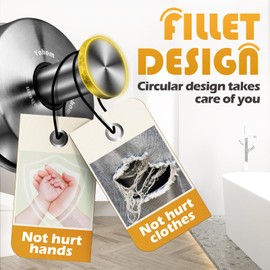 YOHOM Suction Cup Hooks for Shower Bathroom Cup Wall for Inside Vacuum Windows (4 Silver, 4 Silver)