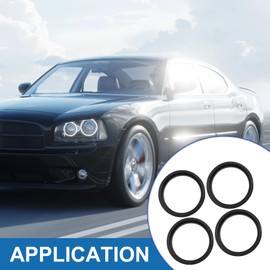 A ABSOPRO Wheel Hub Centring Rings Wheel Seat Centering 66.6 to 57.1mm 4pcs Plastic Black (Set of 4)