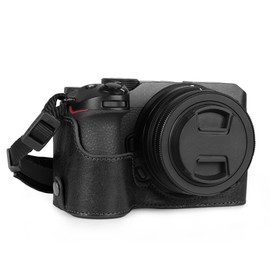 MegaGear EVER READY Genuine Leather Camera Case Compatible with Nikon Z30 (Black)