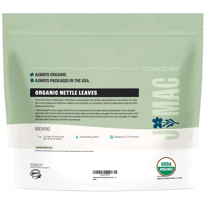 J MAC BOTANICALS Organic Nettle Leaf Herbal Tea - 16