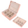 Jewelry Box Organizer 2 Layer Jewelry Storage Case PU Leather