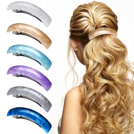 WILLBOND 6 Pcs Hair Barrettes for Women Large Barrettes Hair French Clips Pin Retro Clasp for Mom Gifts Women Accessories, 6 Colors(Multicolor,Delicate)