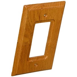 Amerelle 4025R Amerelle Traditional Single Rocker Wood Wallplate in Light Oak , Brown