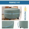 DKSLIPGO Ottoman Cover Stretch Ottoman Slipcover Round Ottoman Storage Cover