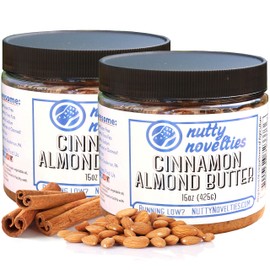 Nutty Novelties Cinnamon Almond Butter - High Protein, Sweet Almond Butter - All-Natural, Light Almond Butter Free of Cholesterol & Preservatives - Pure Almond Butter - 30 Ounces