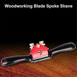 9" Adjustable Spokeshave with Flat Base and Metal Blade Wood Working Wood Craft Hand Tool, Red & Black