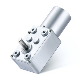 Greartisan DC 12V 250RPM Turbo Worm Geared Motor High Torque Turbine Worm Gear Box Reduction Motor 6mm Shaft JSX40-370