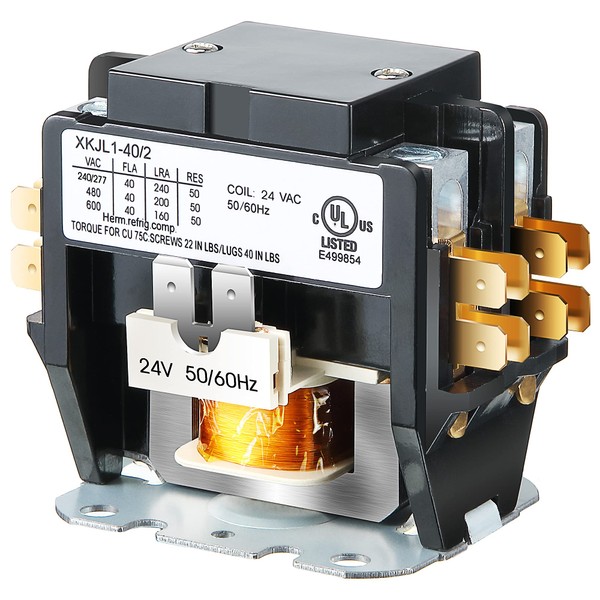 Dreyoo Carrier HVAC Motor Contactor, 24V 40 Amp Coil 2