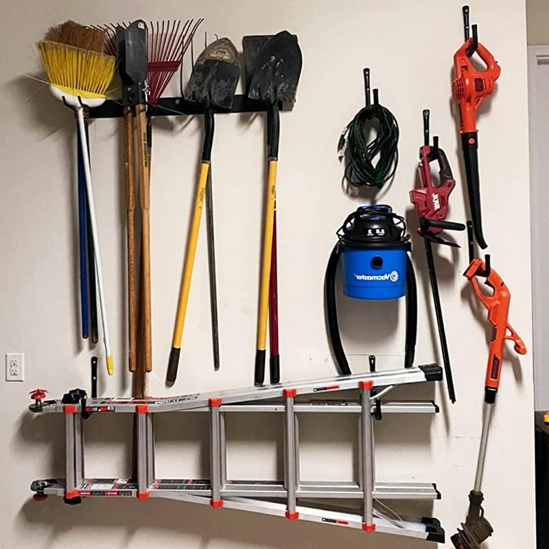 Newpop Pack of 6 Wall Hooks Garage Black Wall Mount