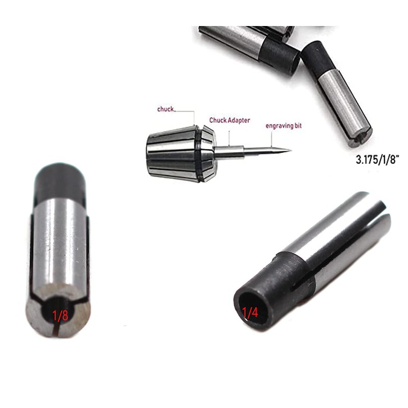 Chiloskit Collet Adapter 1/4 to 1/8, Collet Chuck Conversion CNC