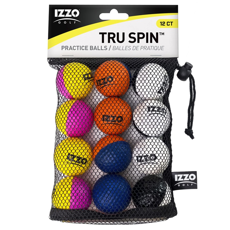 Izzo Tru-Spin Soft Flight Practice Golf Balls 12 Count, Two-Toned
