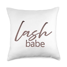 Lash Babe Eyelash Tech & Lash Artist Design Babe Artist Eyelash Technician Lash Tech Throw Pillow, 18x18, Multicolor