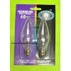 TEIBER CCS60 2-Pack 60W Clear Light Bulb Candle Base Torpedo