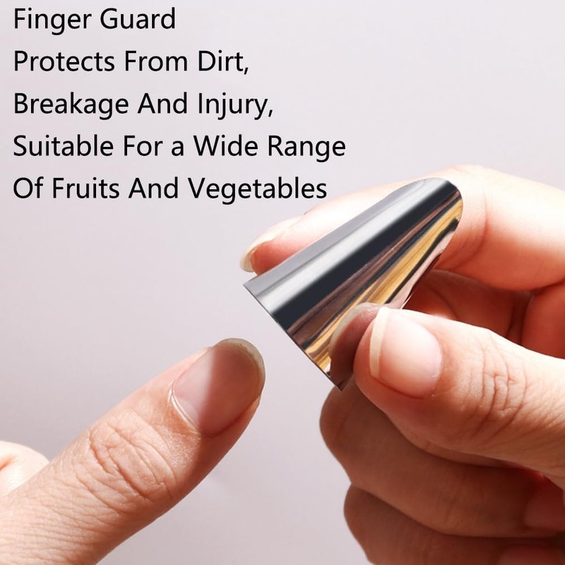 SagaSave 4 Pcs Finger Guard, Stainless Steel Kitchen Finger Nail