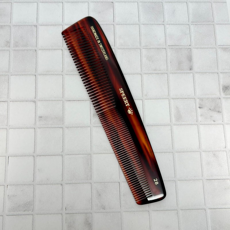 Speert #28 Handmade Wide Narrow Tooth Comb Tortoise Havana Acetate