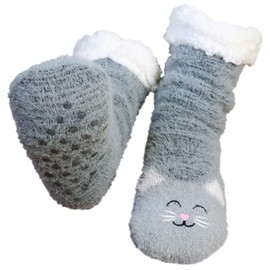 GWAWG Slipper Socks with Grippers for Women,Cat Socks,Christmas Cat Gifts for Cat Lovers