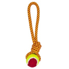 Fancy Pets Juguete Jaladera con Pelota para Perro Mediano de Cuerda Tejida Resistente 32 cm